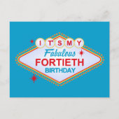 Las Vegas 40. Geburtstag Postkarte (Vorderseite)