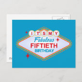 Las Vegas 50. Geburtstag Postkarte (Vorne/Hinten)