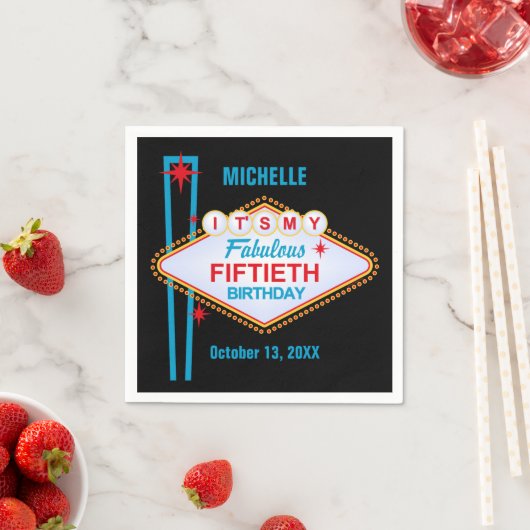 Las Vegas 50. Geburtstag Serviette (Beispiel)