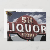 Las Vegas 5th St Liquor Retro Neon Unterkunft Post Postkarte (Vorne/Hinten)