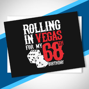 Las Vegas 68. Geburtstagsfeier - Rolling in Vegas Postkarte
