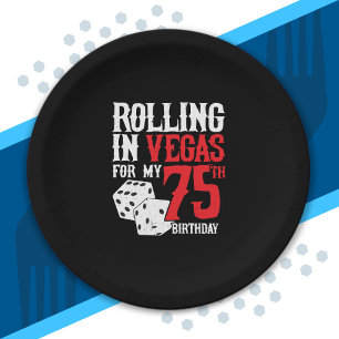 Las Vegas 75. Geburtstagsparty - Rolling in Vegas Pappteller