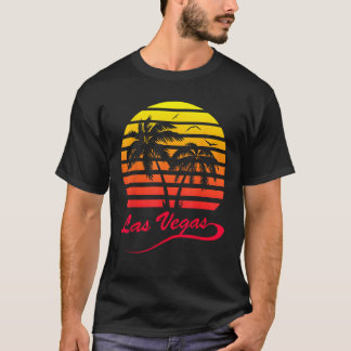 Las Vegas 80er Summer Palm Tree Beach Sunset T-Shirt
