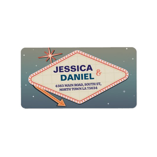 Las Vegas Address Labels Wedding Casino Adressaufkleber (Vorne)