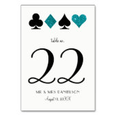 Las Vegas Aquamarin Glitzer Custom Tischnummer (Vorderseite)