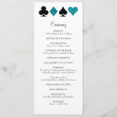 Las Vegas Aquamarin Glitzer Hochzeitsprogramm Programm (Vorderseite)