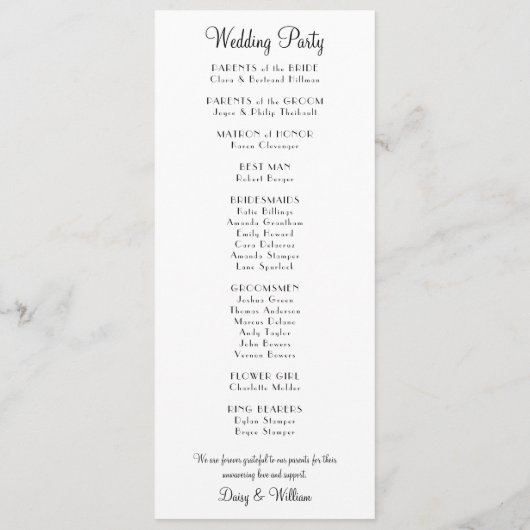 Las Vegas Aquamarin Glitzer Hochzeitsprogramm Programm (Rückseite)