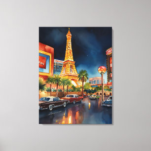 Las Vegas Aquarellkunst Leinwanddruck
