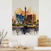 Las Vegas Aquarellkunst Poster (Küche)