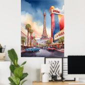 Las Vegas Aquarellkunst Poster (Heimbüro)