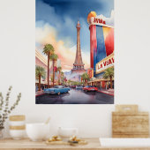 Las Vegas Aquarellkunst Poster (Küche)
