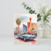 Las Vegas Aquarellkunst Postkarte (Stehend Vorderseite)
