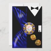 Las Vegas Art Deco Hochzeitsempfang | Kobalt Einladung (Vorderseite)