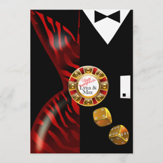 Las Vegas Art Deco Hochzeitsempfang | Rotzebra Einladung