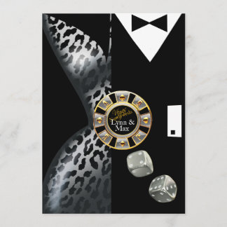 Las Vegas Art Deco Hochzeitsempfang | Silber Einladung