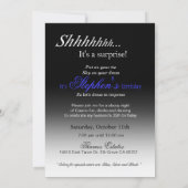 Las Vegas Art Deco| Kobalt-Schwarzsilber Einladung (Rückseite)