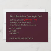 Las Vegas Bachelor / Jede Party Einladung (Rückseite)