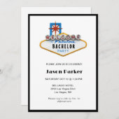Las Vegas Bachelor Party Einladung (Vorne/Hinten)