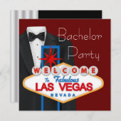 Las Vegas Bachelor Party Einladung (Vorne/Hinten)