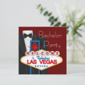 Las Vegas Bachelor Party Einladung (Stehend Vorderseite)
