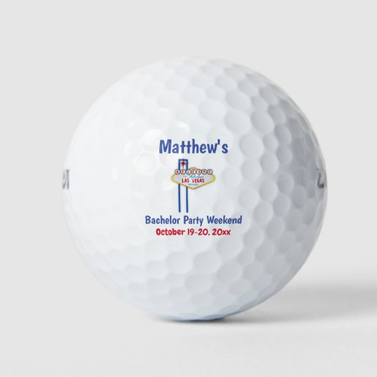 Las Vegas Bachelor Party Gefallen Wochenendausflug Golfball (Vorderseite)