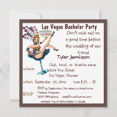 Las Vegas Bachelor Party Showgirl Einladung (Vorderseite)