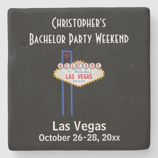 Las Vegas Bachelor Party Typ Wochenendausflug Steinuntersetzer (Vorderseite)