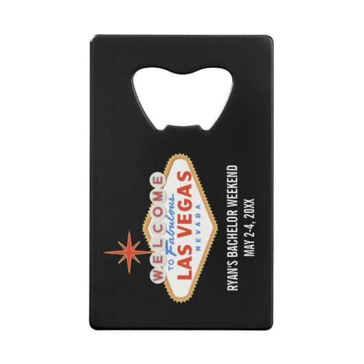 Las Vegas Bachelor Party Weekend Gefallen Geldbeutel Flaschenöffner (Vorderseite)