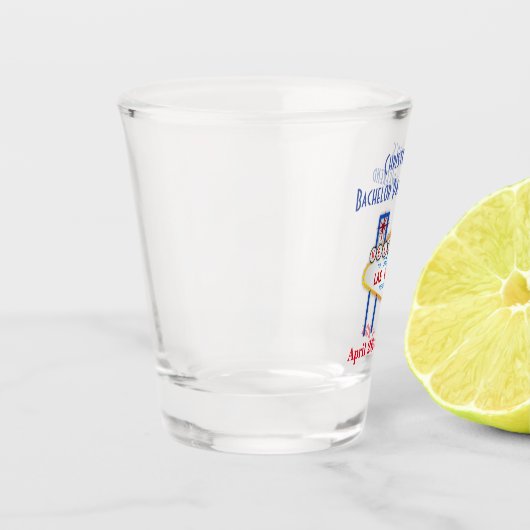 Las Vegas Bachelor Party Wochenende Ausflug Gefall Schnapsglas (Links)