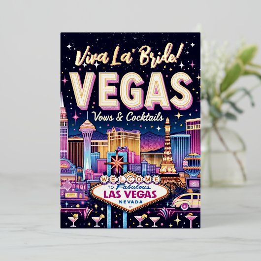 Las Vegas Bachelorette Bash Folieneinladung (Stehend vorne)