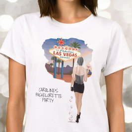 Las Vegas Bachelorette Black Hair Bride T-Shirt