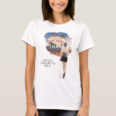 Las Vegas Bachelorette Black Hair Bride T-Shirt (Vorderseite)