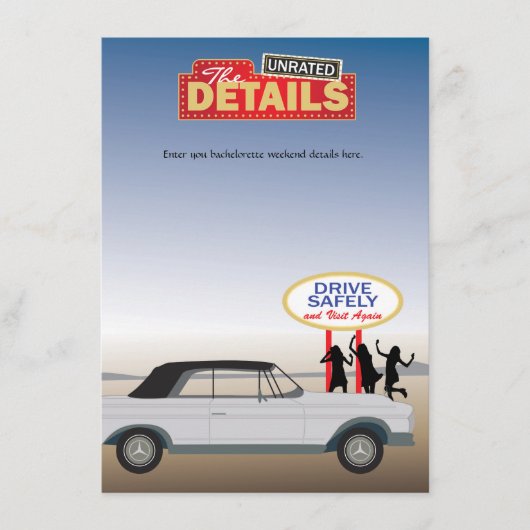 Las Vegas Bachelorette Details Card Begleitkarte (Vorderseite)