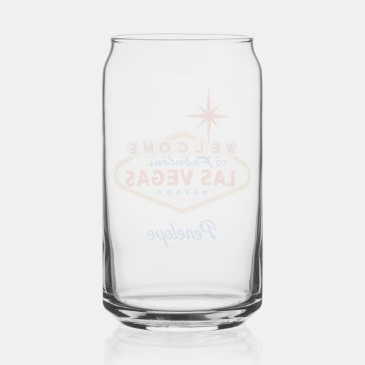 Las Vegas Bachelorette Individuelle Name Glassware Dosenglas (Rückseite)