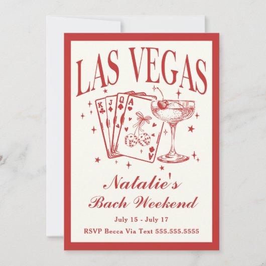 Las Vegas Bachelorette Kulturpass Bellinzona Einladung (Vorderseite)