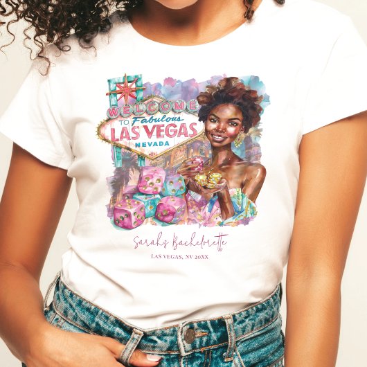 Las Vegas Bachelorette Lux American Girl T-Shirt