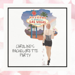 Las Vegas Bachelorette Red Hair Bride Serviette