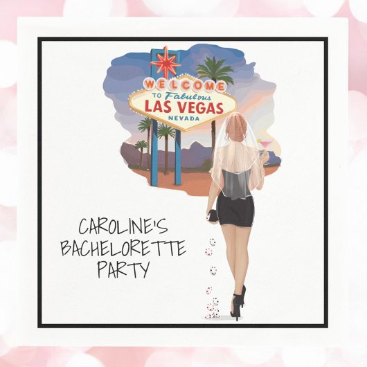 Las Vegas Bachelorette Red Hair Bride Serviette