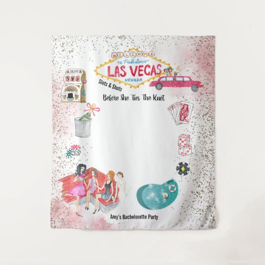 Las Vegas Bachelorette Weekend Wasserfarbe Wandteppich (Vorderseite)