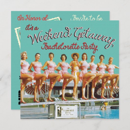 Las Vegas Bachelorette Wochenende Einladung (Vorne/Hinten)