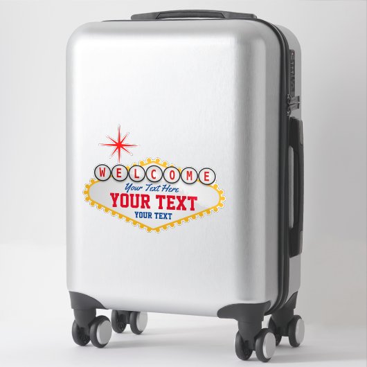 Las Vegas Begrüßung Unterschreiben Sie Ihren Text Aufkleber (Koffer)