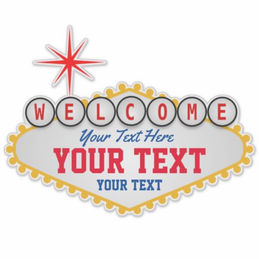 Las Vegas Begrüßung Unterschreiben Sie Ihren Text Aufkleber (Vorderseite)