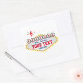 Las Vegas Begrüßung Unterschreiben Sie Ihren Text Quadratischer Aufkleber (Umschlag)