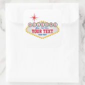 Las Vegas Begrüßung Unterschreiben Sie Ihren Text Quadratischer Aufkleber (Tasche)