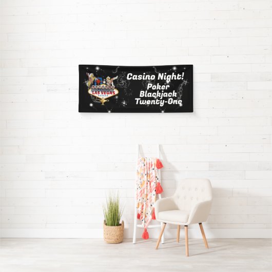 Las Vegas Begrüßungszeichen auf Starry Background Banner (Insitu)