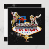 Las Vegas Begrüßungszeichen auf Starry Background Einladung (Vorne/Hinten)