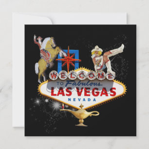 Las Vegas Begrüßungszeichen auf Starry Background Einladung