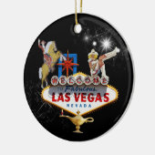 Las Vegas Begrüßungszeichen auf Starry Background Keramik Ornament (Links)