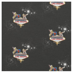 Las Vegas Begrüßungszeichen auf Starry Background Stoff