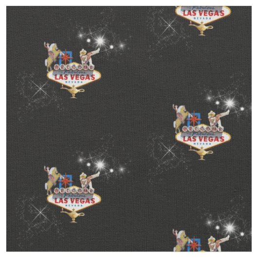Las Vegas Begrüßungszeichen auf Starry Background Stoff (Nahaufnahme)
